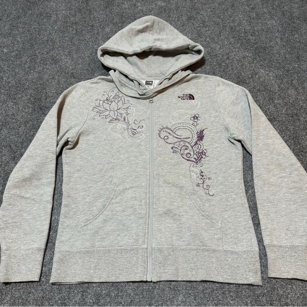 The North Face Sweatshirt Womens M Grey Full Zip Hooded Khumbu Climbing Like New